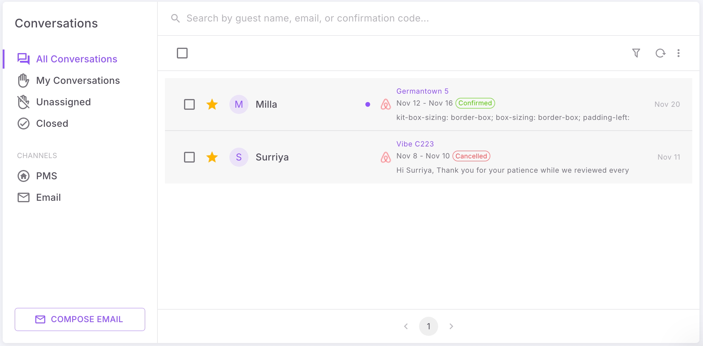Conversations Interface